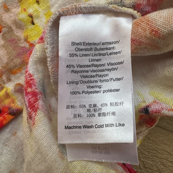 Dkny Puff Sleeve linen Blouse M - Picture 7 of 10